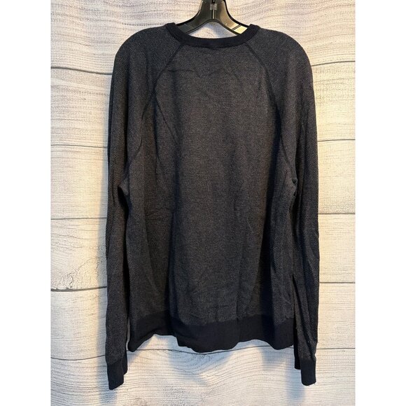 Vince Mens Navy Textured Wool & Cotton Blend Sweater XXL - Picture 3 of 4